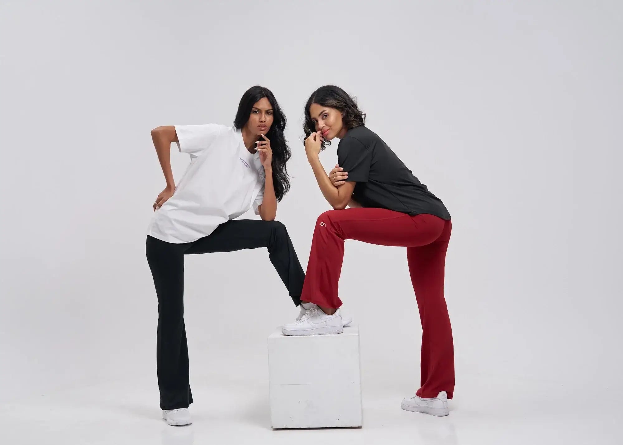 Explore online activewear store Dubai for styles of flared pants and casual tees, showcasing modern activewear fashion.