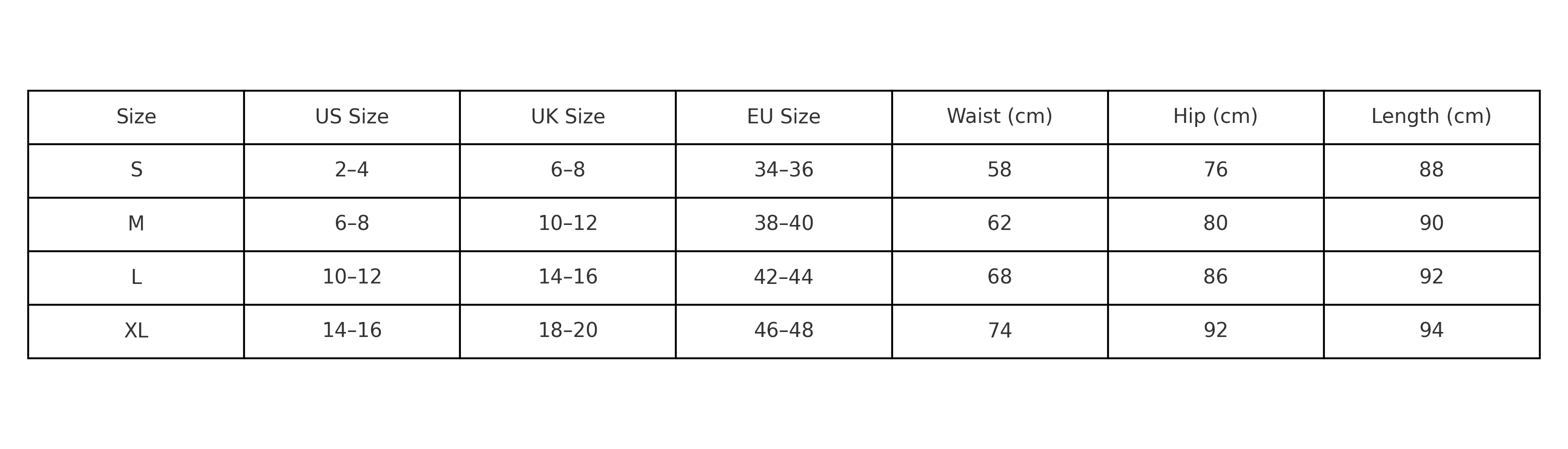 Size Chart