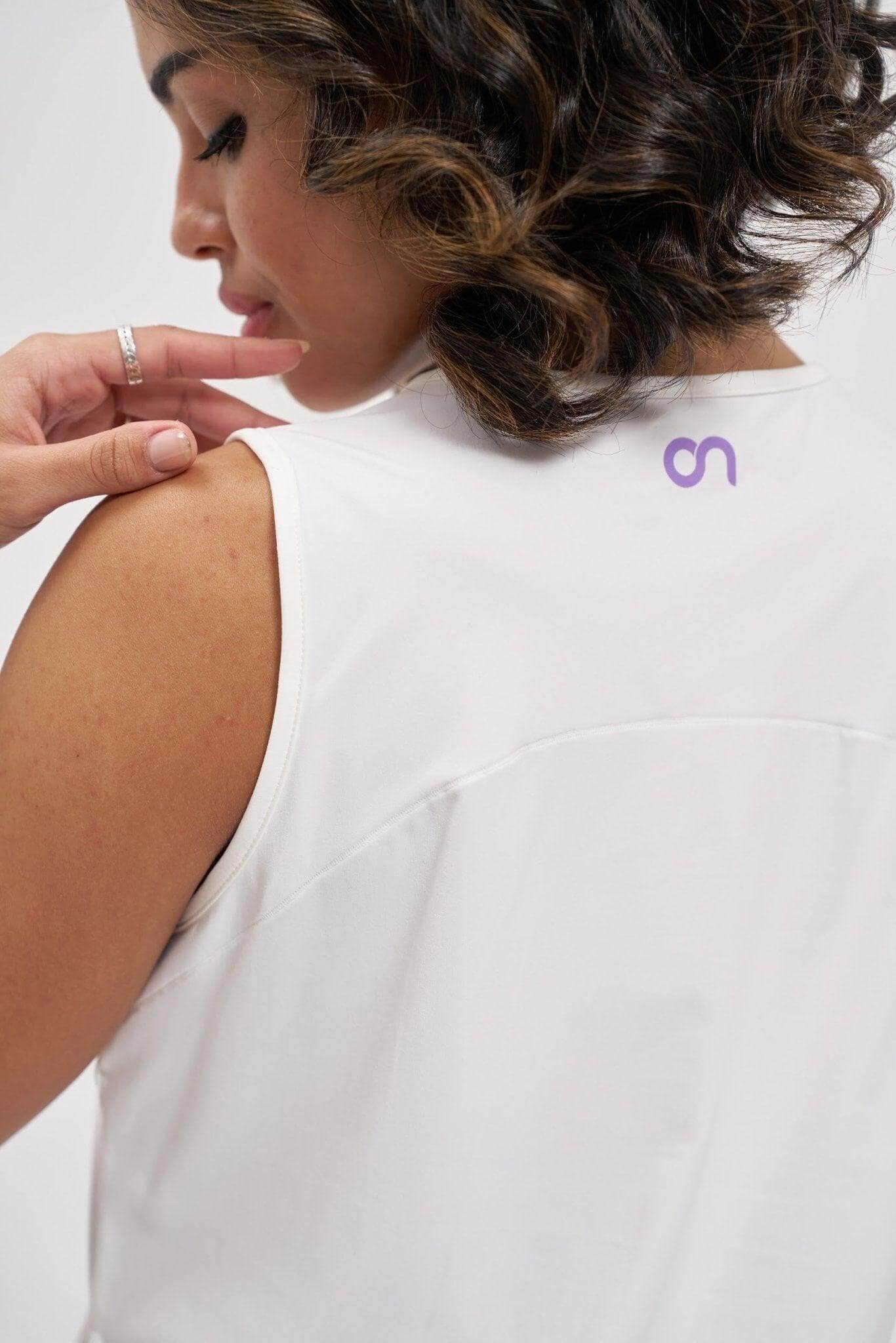 white breathable workout wear sleeveless top online