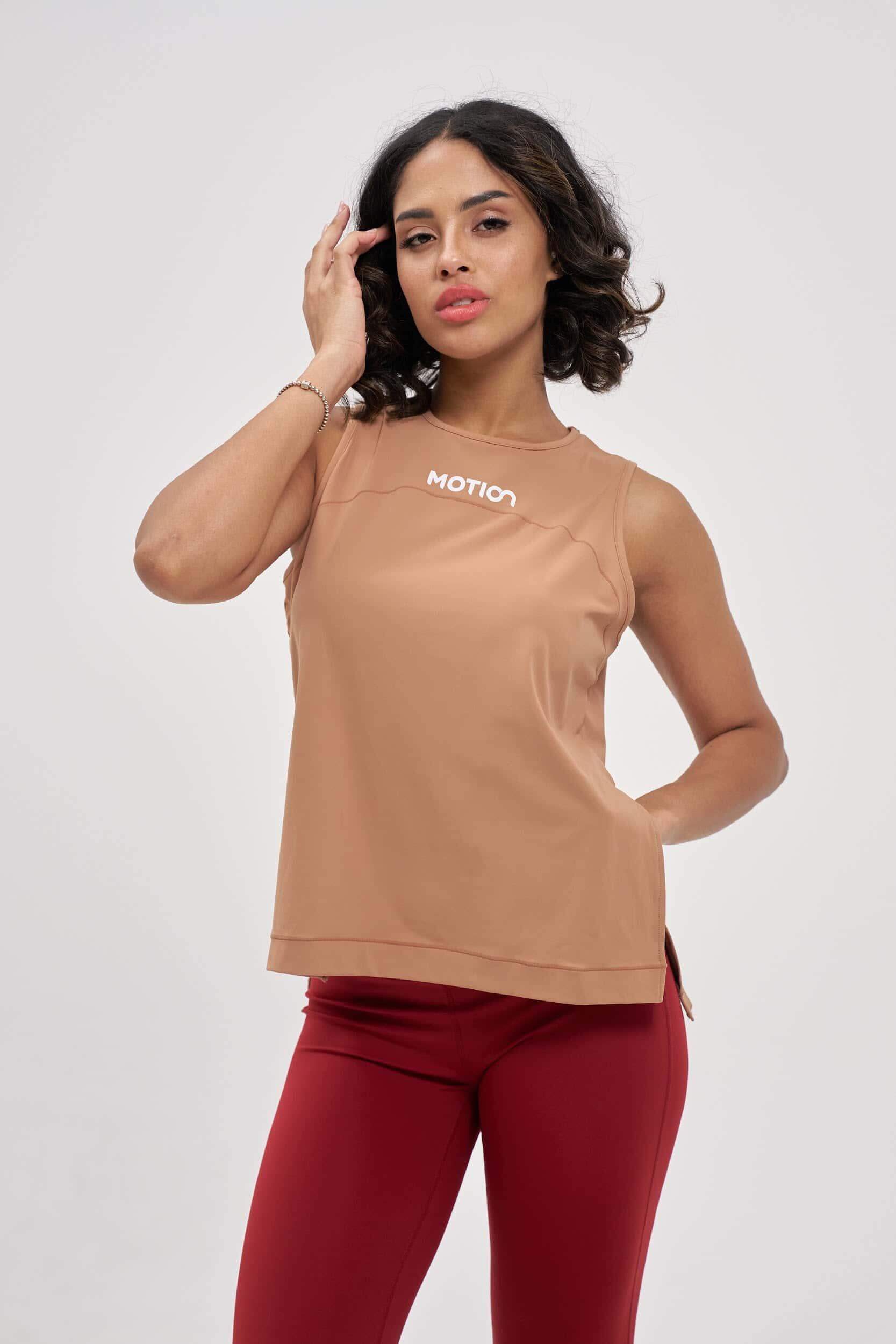 Peach High-Neck Activewear Tank