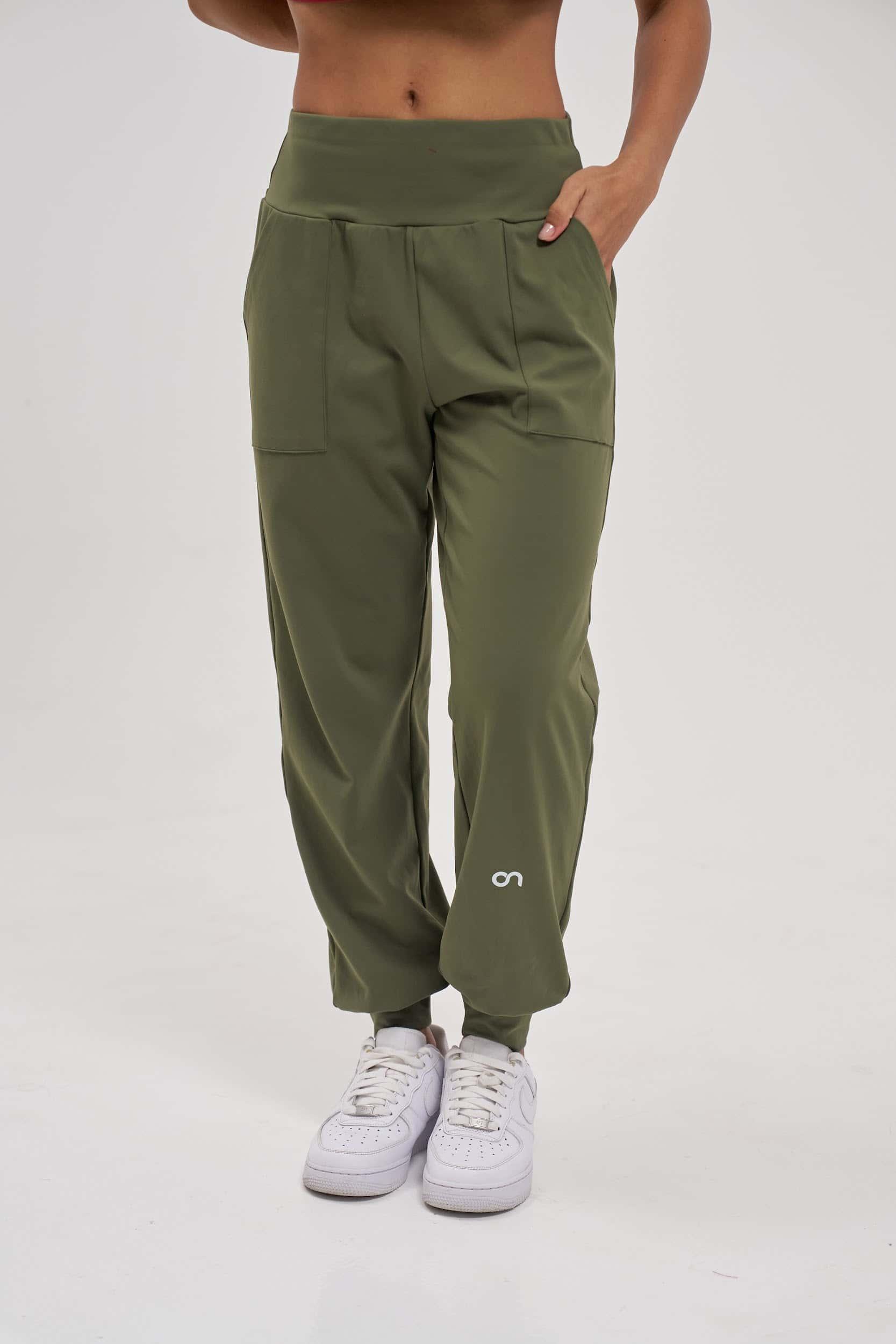 Green Utility Track Pants with two Pockets 
