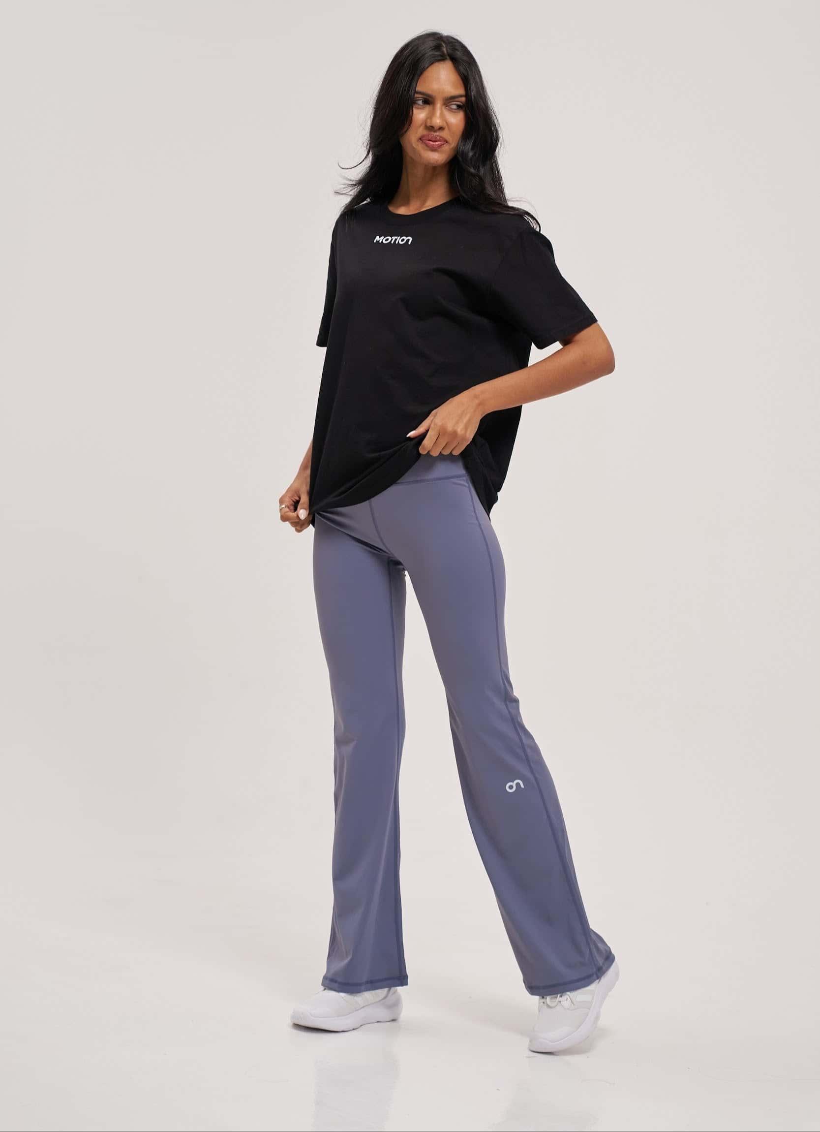 Blue-Grey flared pants online activewear gcc
