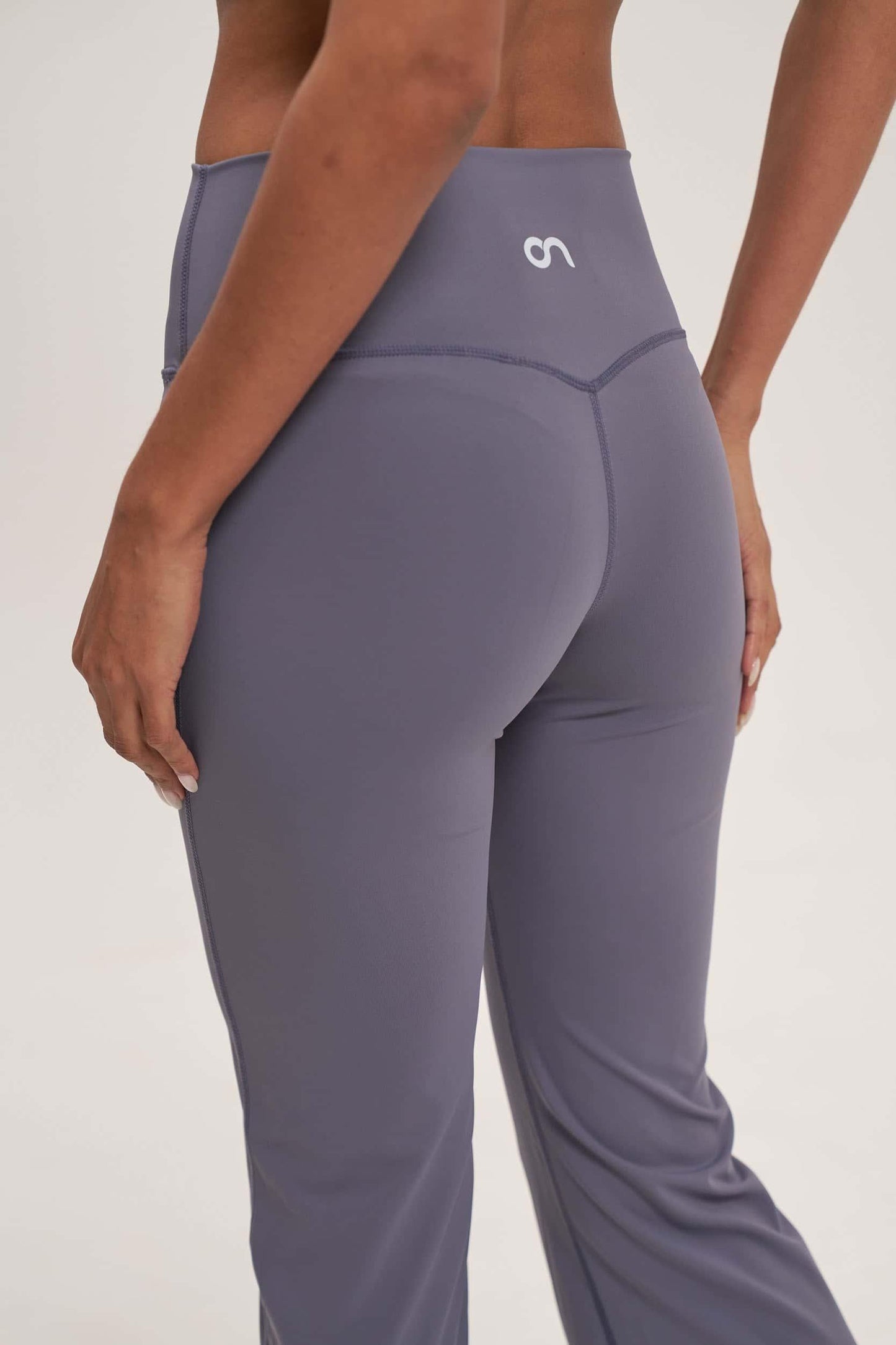 Blue-Grey coclor Flared Activewear Pants online at Motion Activewear