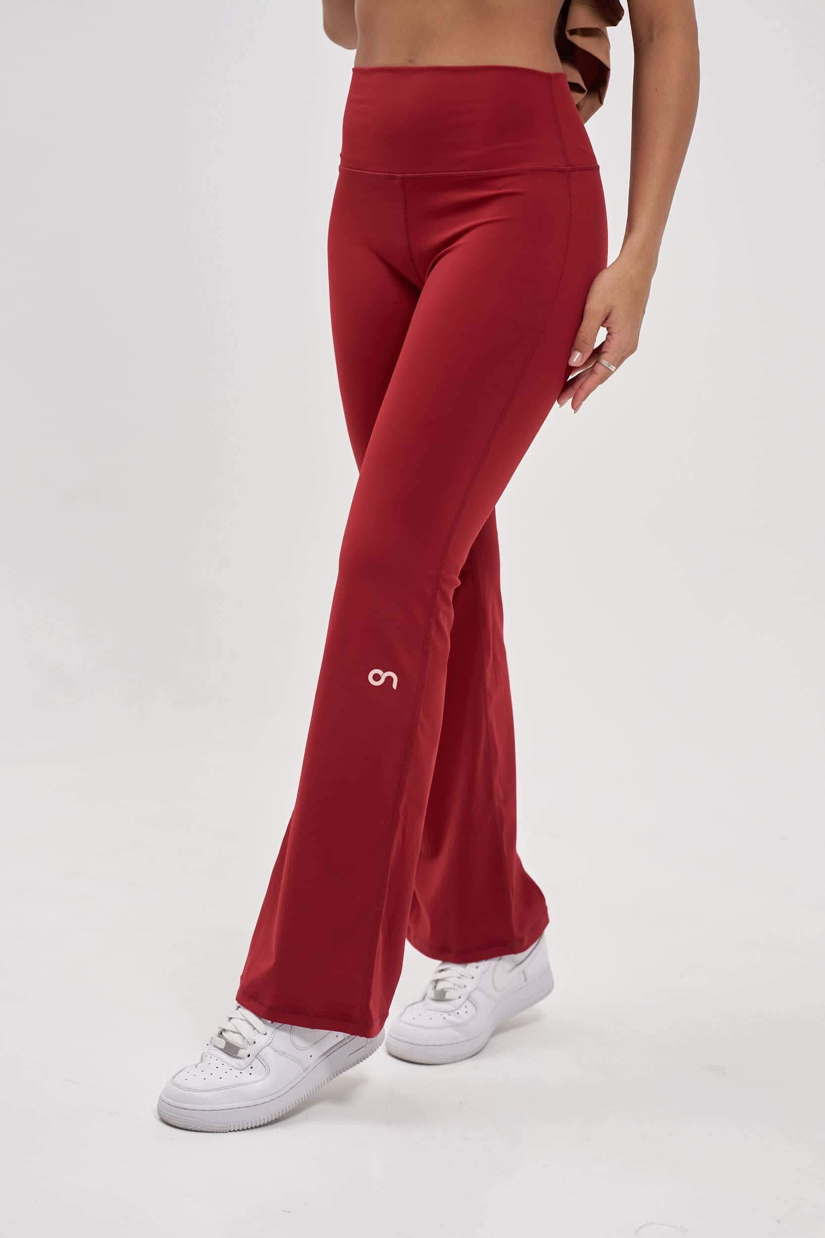Red Bootcut Stretch Leggings - women’s fitness apparel
