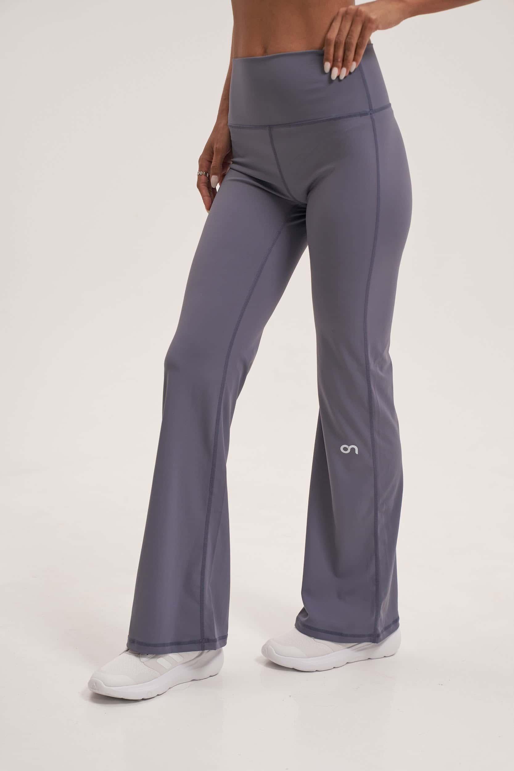 Trendy Blue-Grey flared trousers for ladies online in UAE