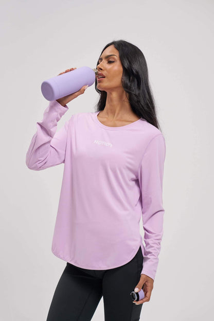 Lavender purple t-shirt - best sportswear for women in UAE